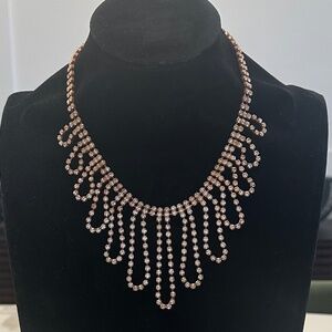 TOVA - Luxe Cinnamon Patina Crystal Fringe Statement Necklace